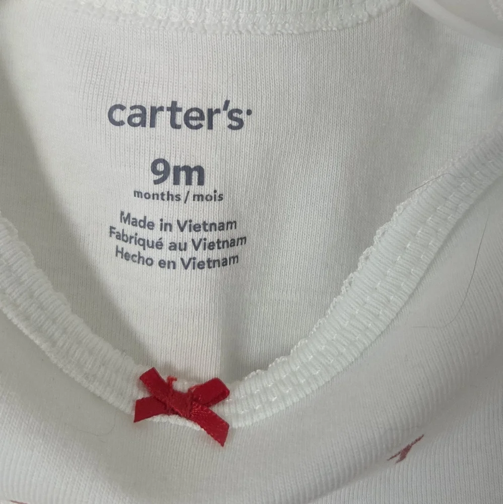Carter’s Baby Girl Red Tutu Leggings Onesie Set NWT 9M